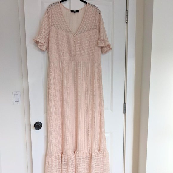 BCBG Max Azria peach lace overlay dress size XL - Picture 1 of 6